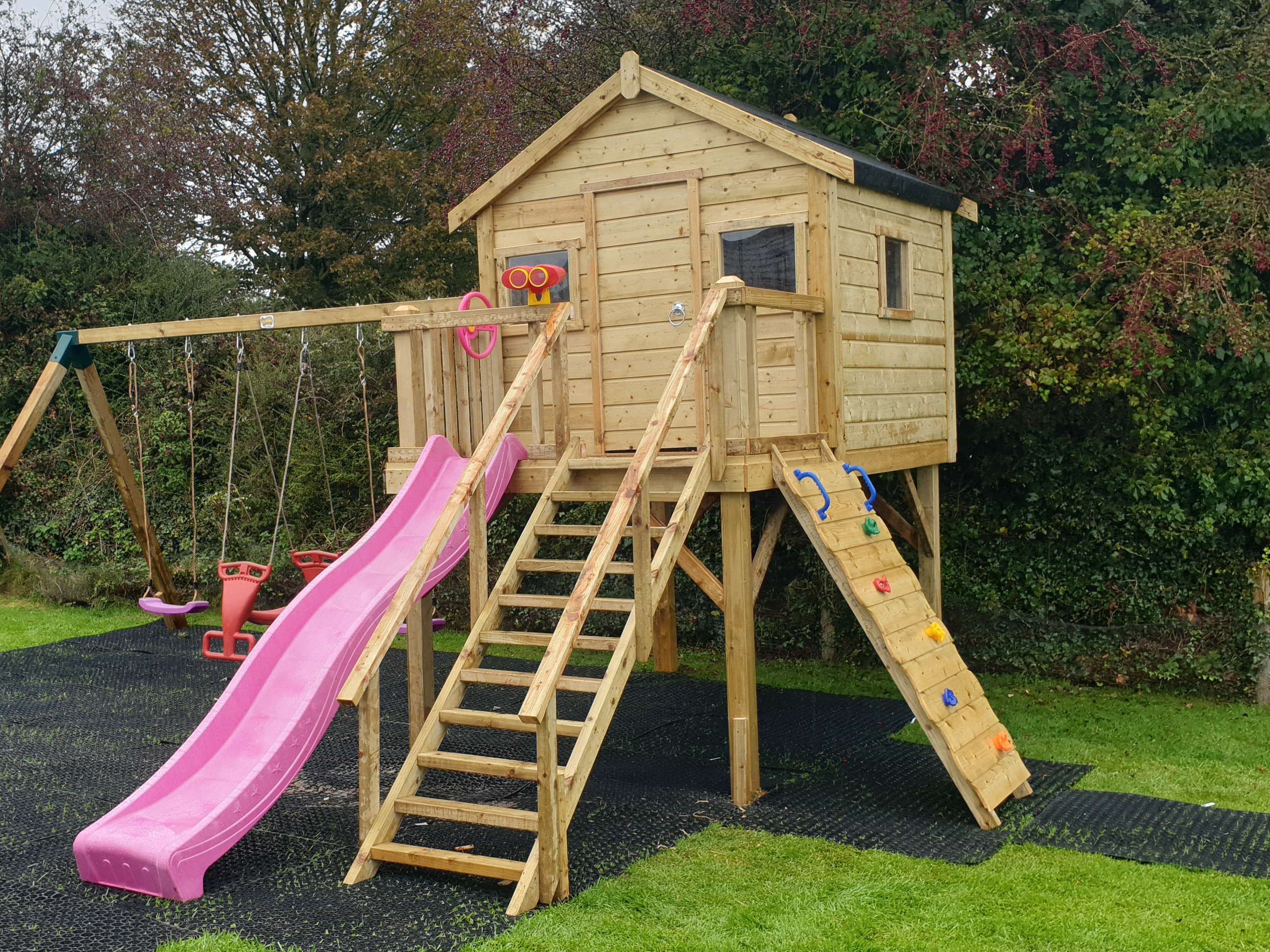 6x6 Cabin, Slide & Climbing Wall