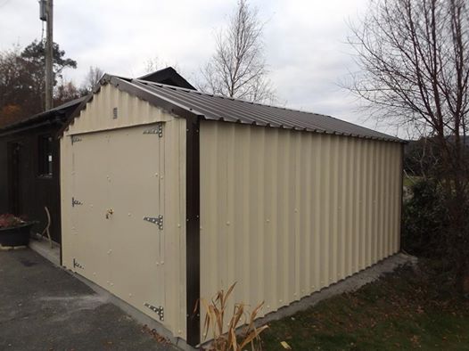05 Cream Brown Trim 14x8 Steel Timber Frame